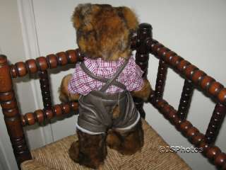 German 15 Inch Jointed Brown Bear Traditional Clothing  