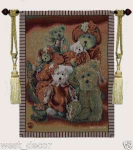 Boyds Bears Wall Hanging Tapestry 26x35 W/TASSELS  