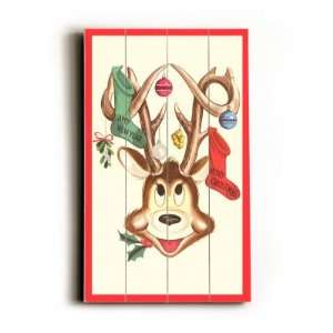  Merry Christmas, Stockings in Cartoon Deers Antler 