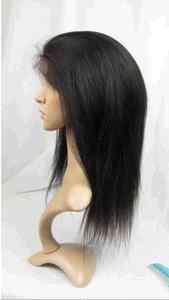 full lace wig remy human hair 12inch 1b# silky straight  