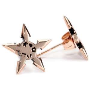   Shadow Series Rose Plated Brass Throwing Star EarRing,s Jewelry