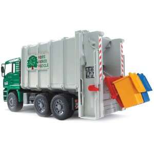    Bruder Toys Man Garbage Truck Rear Loading Green: Toys & Games