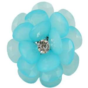  Acrylic Turquoise Flower Ring 