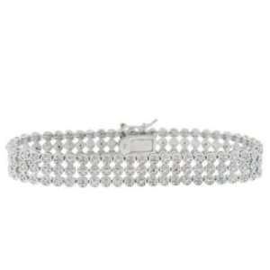   Silver 1/2 Carat Diamond 3 row Bracelet Paris Jewelry Jewelry