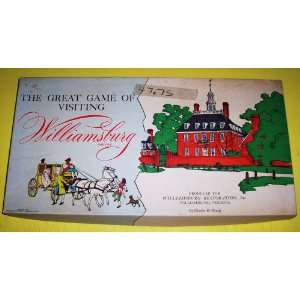 THE GREAT GAME OF VISITING WILLIAMSBURG VIRGINIA VINTAGE BOARD GAME 