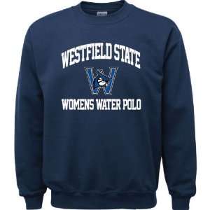 Westfield State Owls Navy Womens Water Polo Arch Crewneck Sweatshirt 