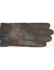 Genuine Black Soft Leather Microfiber Lined Luxurious Looking Gloves 